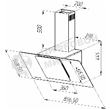 Вытяжка каминная Zigmund & Shtain K 150.9 W белый, 90 см, 1100 куб. м/ч, 65 дБ