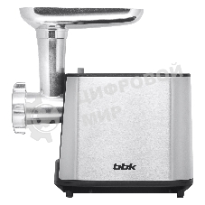 Мясорубка электрическая BBK MG1801 металл/черный, 1800 Вт, 2.0 кг/мин, реверс, защита от перегрузки, металлический лоток, насадки - 4