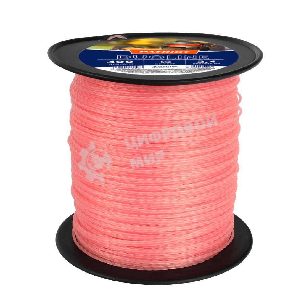 Леска Duoline D 2,4 мм L 400 м (скрученный квадрат, двухцветная, красная жила) 240-400-6