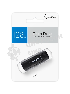 Флешка USB SmartBuy Scout black (SB128Gb2SCK), 128Gb, USB 2.0, R/W 30/15, черный