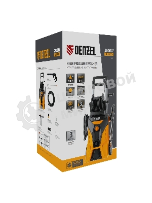 Моечная машина высокого давления Denzel R-210iD, 2600 Вт, 210 бар, 8,0 л/мин, асинх. двиг., бараб.
