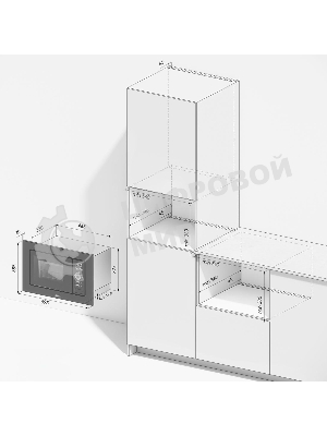 Микроволновая печь встраиваемая MONSHER 201 W 20 л, 800-1250 Вт, гриль, 8 программ, белый