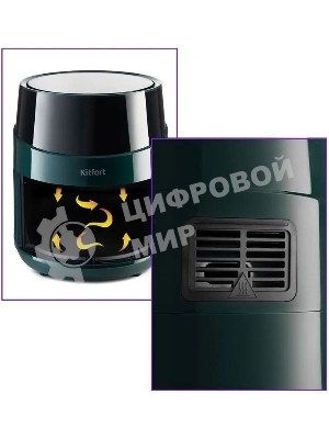 Аэрогриль Kitfort КТ-2222 зеленый, 1500 Вт, 3.3 л, сенсор, 8 программ