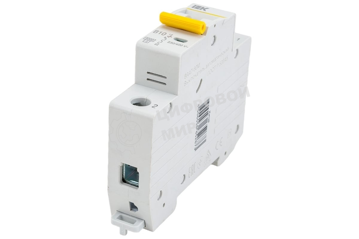 Выключатель автоматический IEK MVA31-1-010-B 10A тип B 6kA 1П 230В 1мод белый (упак.:1шт)