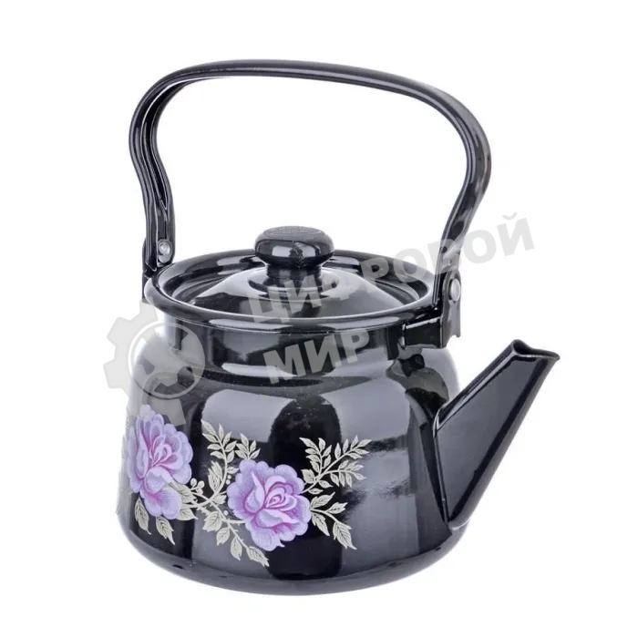 Чайник СИБИРСКИЕ ТОВАРЫ эмал 2,3 л с рис С2714.36 черный
