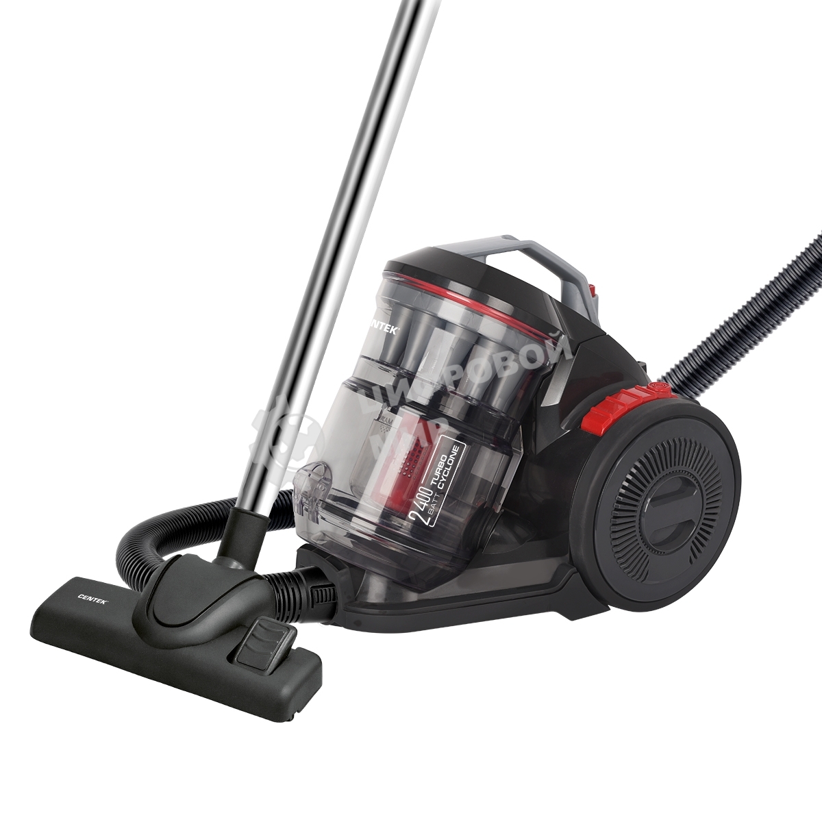 Пылесос Centek CT-2523 черный/красный, 420/2400 Вт, уборка сухая, пылесборник контейнер 3.5 л
