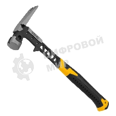 Молоток строительный Denzel 450 г, цельнокованый, боек с магнитом, двухкомп. обрезин. рук-ка