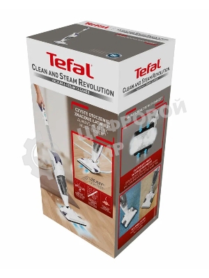 Пылесос Tefal Clean&Steam VP7751WH, белый, 1500/1500 Вт, уборка влажная/комбинированная/паром/сухая, пылесборник контейнер 0.3 л