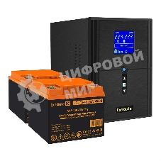 Комплект источника бесперебойного питания Exegate EX295989RUS + батарея 45Aч EX285666RUS 2шт (инвертор, синус, для котла) ExeGate SineTower SZ-2000.LCD.AVR.3SH.1C13.USB <2000VA/1600W, чистый синусоида, LCD дисплей, AVR, 3хSchuko+1хC13, USB, линейно-интерактивный, черный> + батарея ExeGate HRL 12-45 (12В, 45Ач) 2шт