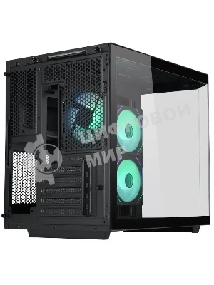 Корпус mATX Eurocase M2771 black, без БП, закаленное стекло 2 стороны