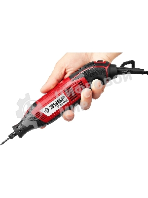 Прямошлифовальная машина (гравер) Зубр ЗГ-160 КН41, 220В, 160 Вт, 3.2 мм, 15000-35000 об/мин, набор насадок, цанг и державок, гибкий вал, штатив, 41 предмет, кейс