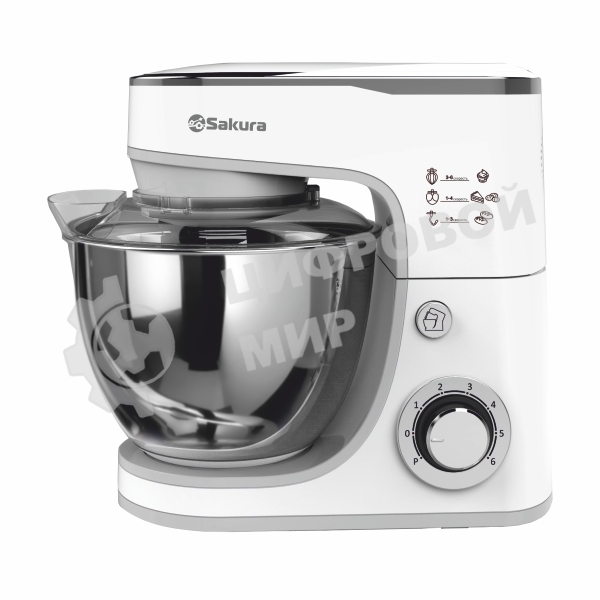 Миксер планетарный Sakura SA-6332W ELEGANT, белый