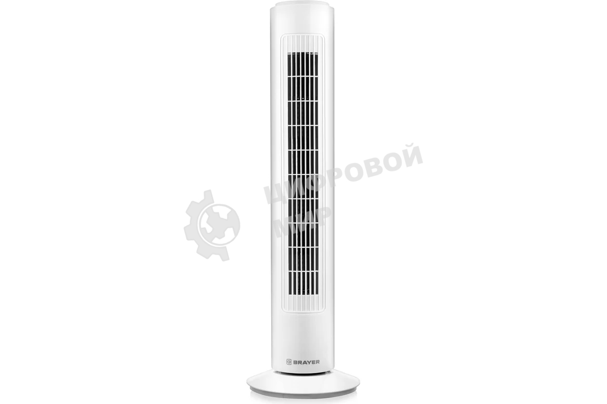Колонный вентилятор BRAYER BR4952WH, механич.упр., вращение 90°, мощность 50Вт, защита от перегрева