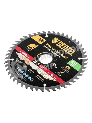 Пильный диск по дереву Denzel ф190 х 30 мм, 48 зубьев