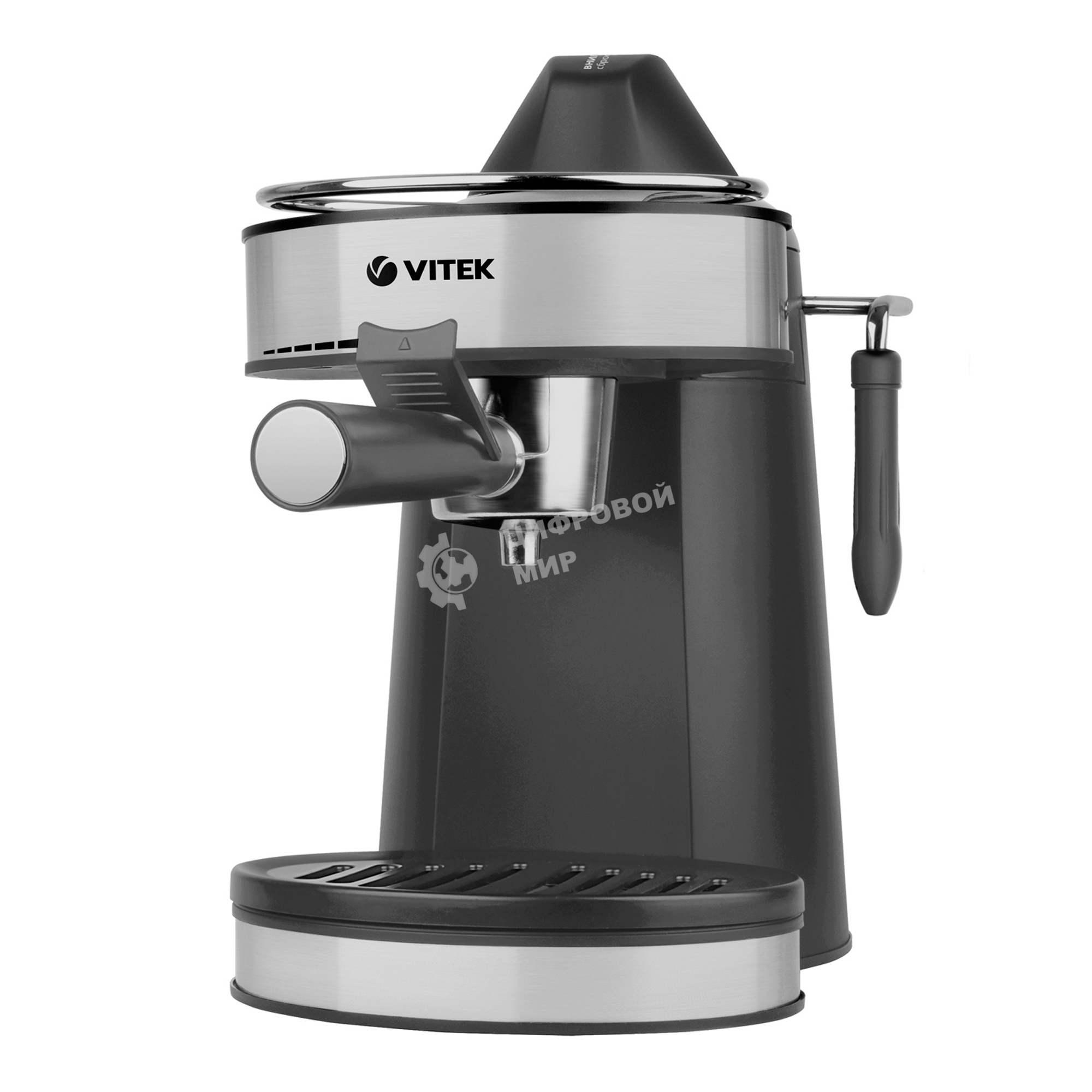 Кофеварка рожковая Vitek VT-1524 серый, исп. кофе - молотый, 0.24 л, 750 Вт, 5 бар