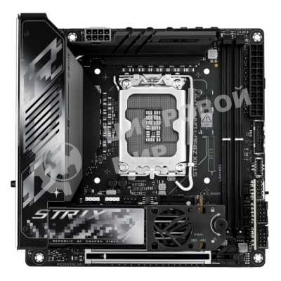 Материнская плата ASUS ROG STRIX Z890-I GAMING WIFI, LGA 1851, Intel Z890, 2xDDR5, 2xSATA, 2xM.2, 1xPCIe 5.0 x16, 1xHDMI, 2xUSB-C Thunderbolt 4, 1xUSB-C 20Gbps, 3xUSB-A 10Gbps, 1xUSB-A 5Gbps, 2xUSB-A 2.0, 1x 2.5Gb LAN, Mini-ITX
