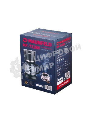 Кофеварка капельная Maunfeld MF-732BK черный, исп. кофе - молотый, 1,5 л, 1000 Вт