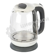 Чайник Energy E-281 1.7 л, стекло, бело-серый (005210)