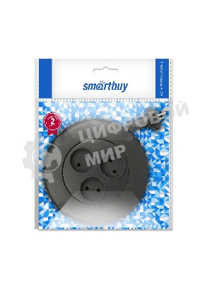 Удлинитель-рулетка Smartbuy (SBE-10-3-03-B) - 3 гнезда 3 метра (10А/2,2 кВт) круглый черный