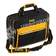 Сумка для инструмента Denzel 400х170х300 мм, 3 отделения, 28 карманов, наплечный ремень