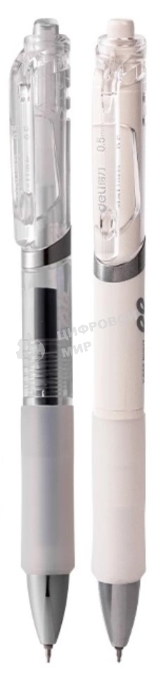 Ручка гелевая автоматическая Deli S01-ST ассорти, d=0.5мм, черные чернила, резиновая манжета