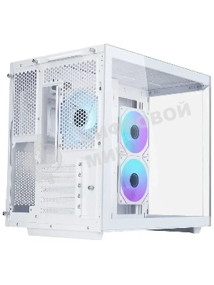 Корпус mATX Eurocase M2771 white, без БП, закаленное стекло 2 стороны