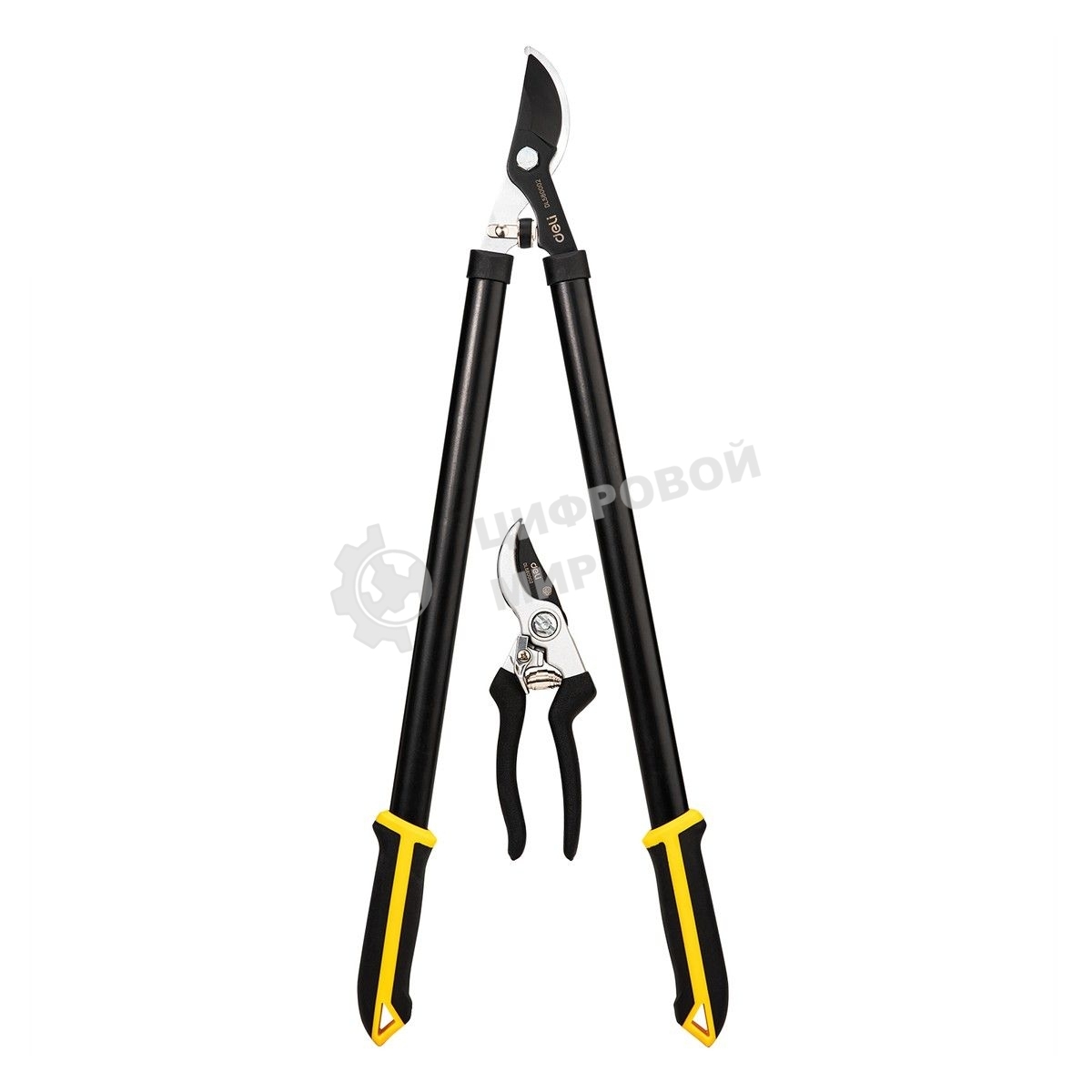 Набор сучкорез + секатор Deli DL580002 Набор из двух предметов. Сталь 55С. Термообработанная поверхность. Комбинированная ручка с полипропиленновым и термопластичным покрытием.