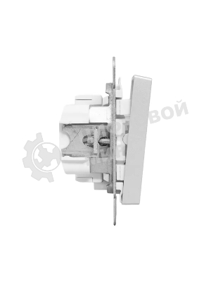 Механизм выключателя EKF UP1-SWA-14 одноклавишный, с подсветкой, алюминий Эпика