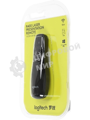 Презентер беспроводной Logitech R400 черный, радиоканал, USB, кнопки - 5