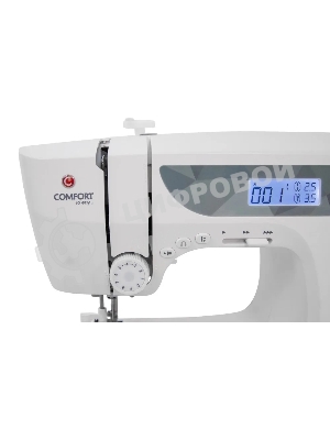 Швейная машина Comfort 1001 200 операций, 9 видов петель, жк дисплей, нитевдеватель, горизонтальный челнок, русск./англ. алфавит, плавная регулировка скорости на корпусе, регулятор давления лапки, нитевдеватель, возможность шитья двойной иглой, возможность шитья без педали.