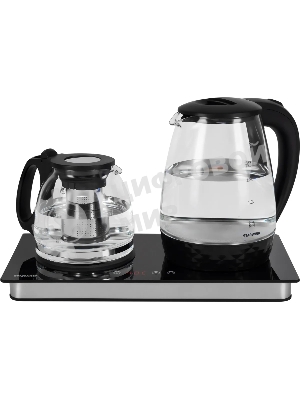 Чайник электрический Starwind SKG4044 1.8 л, 1800 Вт, черный/серебристый корпус: стекло