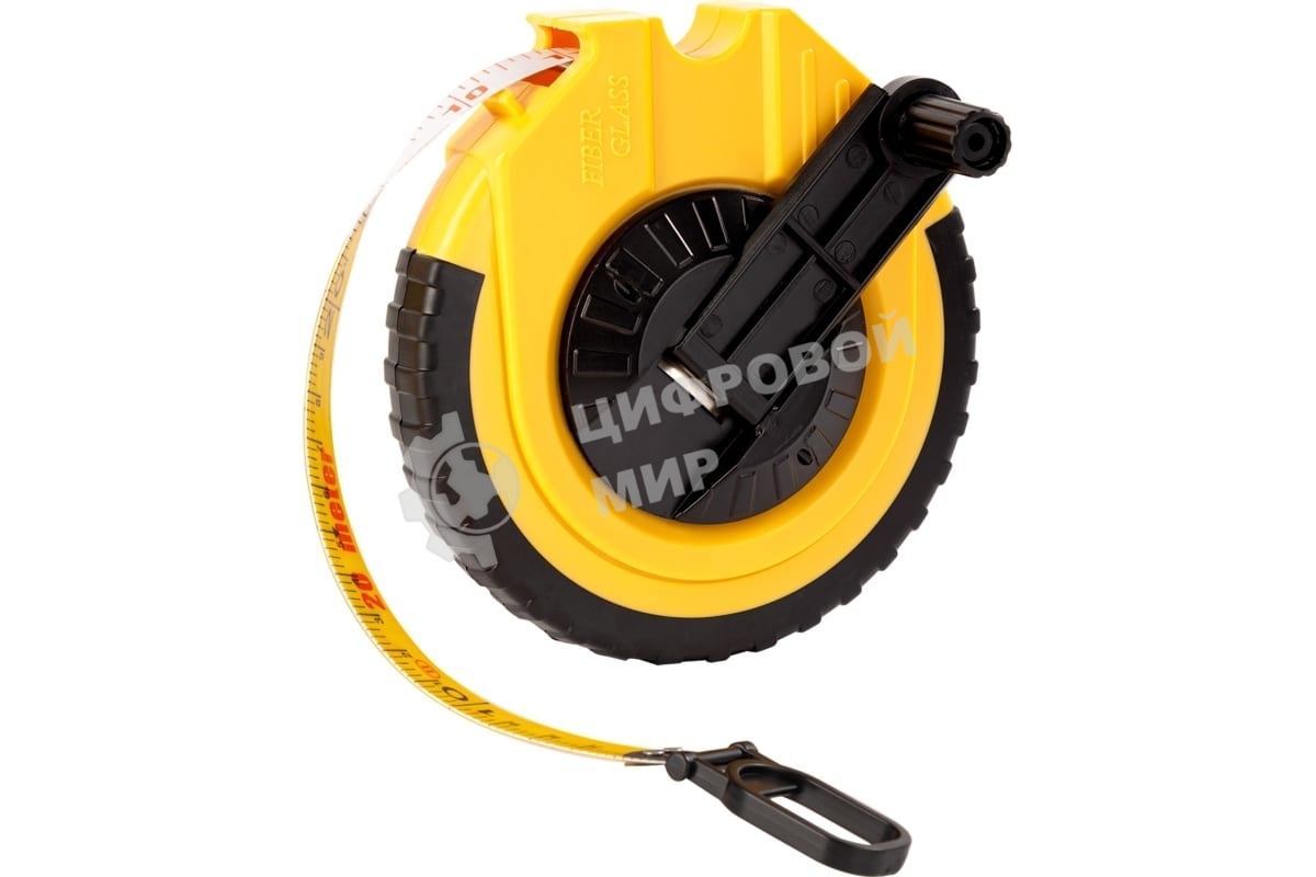 Мерная лента Deli DL9820ZY 20м x 14.5мм Ударопрочный корпус. Основной класс точности. Метрическое полотно из стекловолокна и ПВХ.