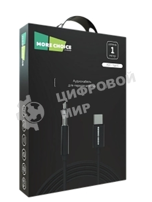 Кабель аудио MORE CHOICE (4610196409844) UK28a AUX 3.5мм Type-C 1м, черный