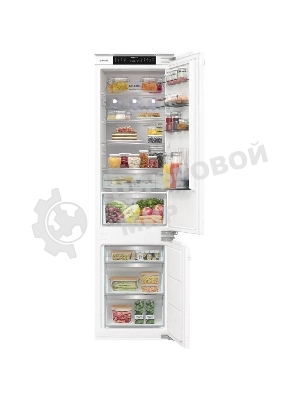 Встраиваемый холодильник Gorenje NRKI519E82WF, 193 см, электронное управление, цифровой дисплей, Wi-Fi, NoFrost Dual, Multiflow 360, контейнер CrispZone с контролем влажности, функция ConvertActive, AdaptTech, MultiAdjust, жесткое крепление, инверторный компрессор, уровень шума 35 дБ