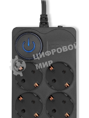 Сетевой фильтр Ippon BK-8-EU-3-16-B 3 м, 8 розеток, черный, коробка