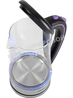 Чайник электрический Starwind SKG4045 1.8 л, 1800 Вт, черный/серебристый корпус: стекло