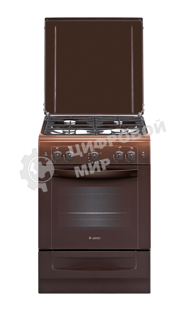 Плита газовая Gefest ПГ 6100-02 0310 коричневый, конфорок 4 шт, духовка 52 л, 60 см x 85 см x 60 см