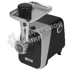 Мясорубка электрическая Renova MG260-R1BP черный, 2600 Вт, 2.5 кг/мин, реверс, защита от перегрузки, металлический лоток, насадки - 7