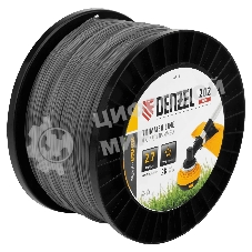 Леска для триммера Denzel двухкомпонентная звезда, 2,7 мм х 202 м, на DIN катушке EXTRA CORD