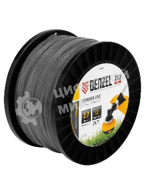 Леска для триммера Denzel двухкомпонентная звезда, 2,7 мм х 202 м, на DIN катушке EXTRA CORD