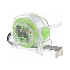 Рулетка Сибртех Кварц, прозрачный корпус, амортизатор, 5 м х 25 мм