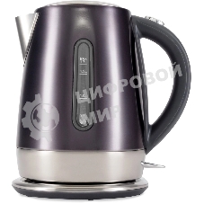 Чайник электрический Hyundai HYK-S7777 1.7 л, 2200 Вт, графит/серебристый корпус: металл