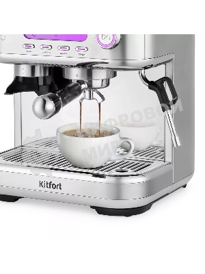 Кофеварка рожковая Kitfort КТ-7113 нержавеющая сталь, исп. кофе - молотый/зерновой, 2.3 л, 1770 Вт, 15 бар