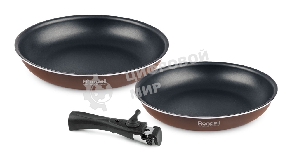 Набор посуды Rondell Kortado RDA-1788 3 предм. (сковорода 24х5 см, сковорода 28х5,5 см, съемная ручка)