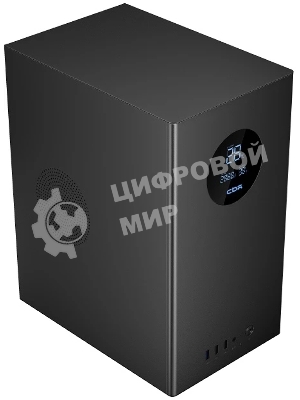 Компьютерный корпус CBR mATX Minitower V865, без БП, 1хUSB 3.0, 2хUSB 2.0, HD Audio+Mic, Digital Screen, черный