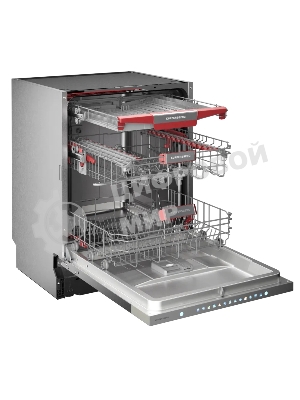Встраиваемая посудомоечная машина Kuppersberg, High-Tech, 60 см, 15 комплектов, 3 корзины, 7 программ, конденсационная сушка, автоматическое открывание двери, LED подсветка, сенсорное управление, инверторный мотор, энергоэффективность А+++