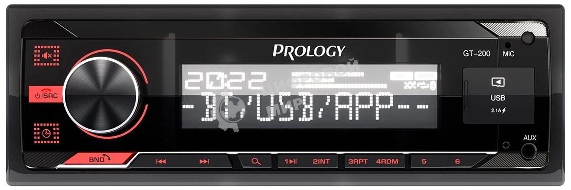 Автомагнитола Prology GT-200, 1 DIN, Bluetooth, USB Type-A, AUX, пульт ДУ