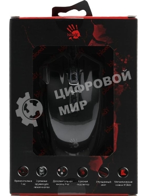 Мышь проводная A4Tech Bloody V9M черный, 4000 dpi, USB, кнопки - 9