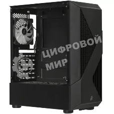 Компьютерный корпус 1STPLAYER FIREROSE F3-A черный ATX, TG 4x120мм LED fans inc. F3-A-BK-4F1