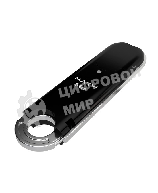 Флешка USB Maxvi P2 black (FD64GbUSB20C10P2), 64Gb, USB 2.0, R/W 20/10, черный